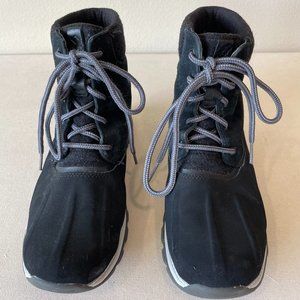 Sperry black men's size 7M leather lace-up boots excellent condition